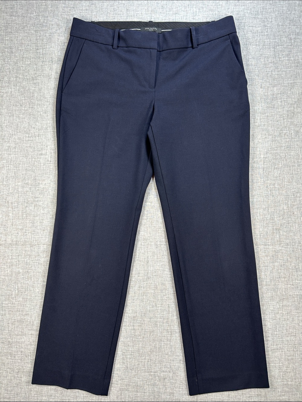 Ann Taylor Petite Size 8P Navy Blue Straight Leg Dress Pants Stretch